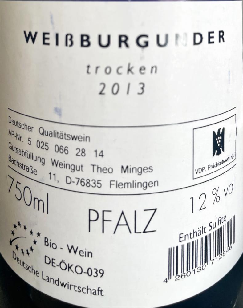 13 Weißburgunder QbA trocken THEO MINGES