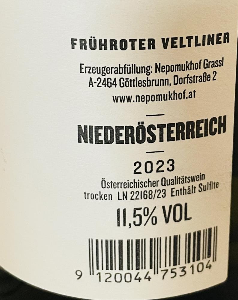 24 Frühroter Veltliner JUNGSPUND Nepomukhof