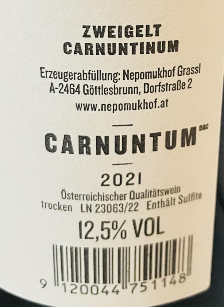 23 Zweigelt Carnuntinum Nepomukhof Carnuntum