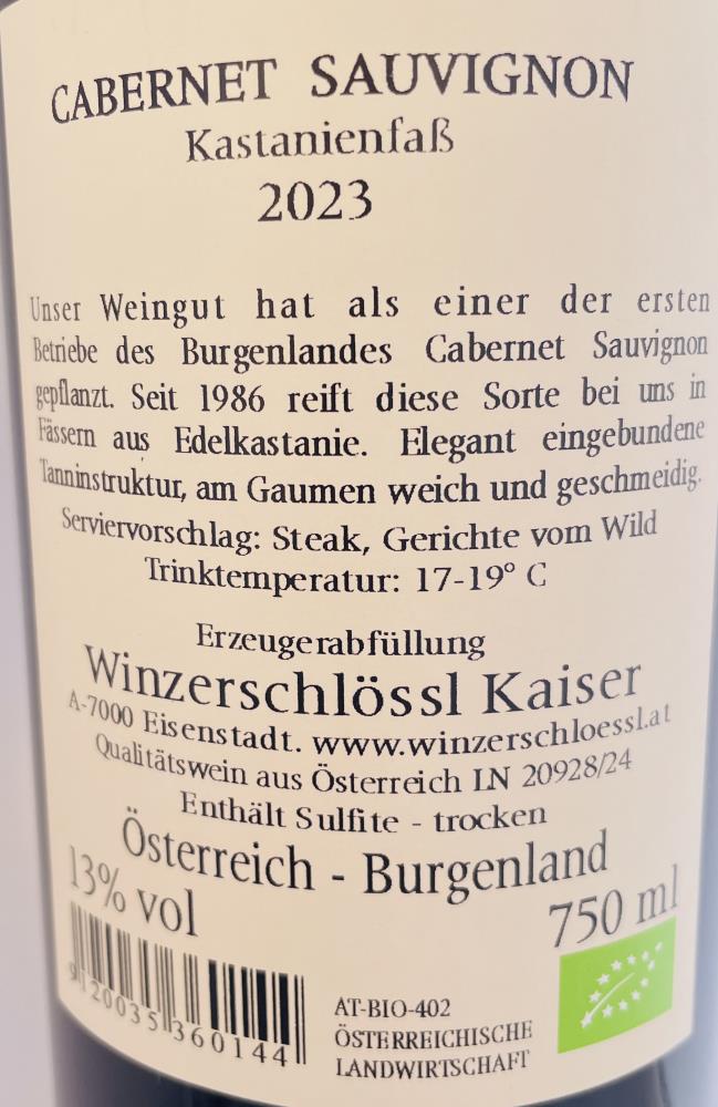 23 Cabernet Sauvignon Kastanienfass